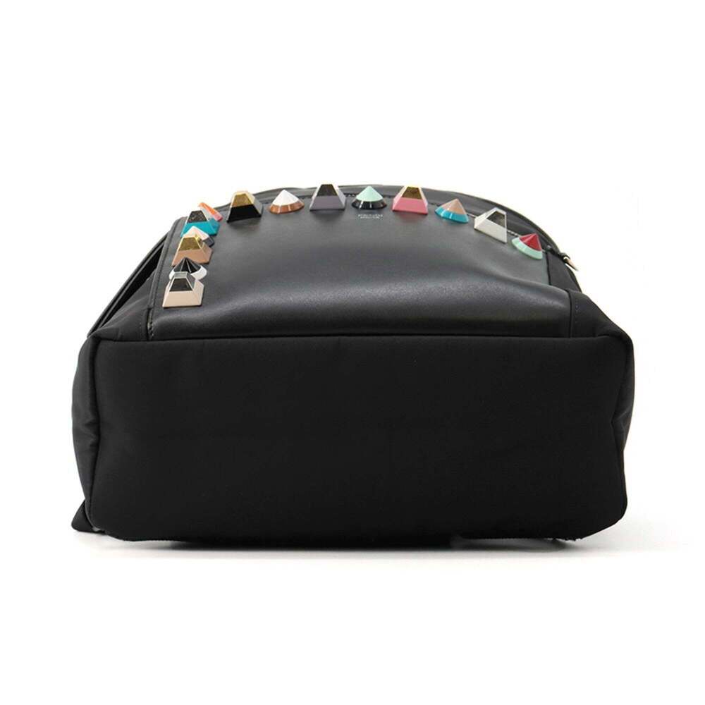 Fendi Studded Leather Backpack 8BZ035 FENDI Handbag Black Women's - Picture 3 of 16
